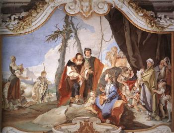 Giovanni Battista Tiepolo : Patriarcale Rachel Hiding the Idols from her Father Laban